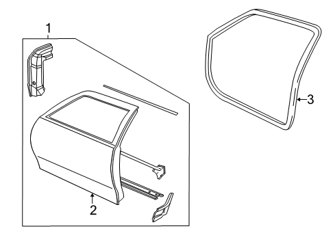 2002 Chevy Cavalier Door & Components Diagram