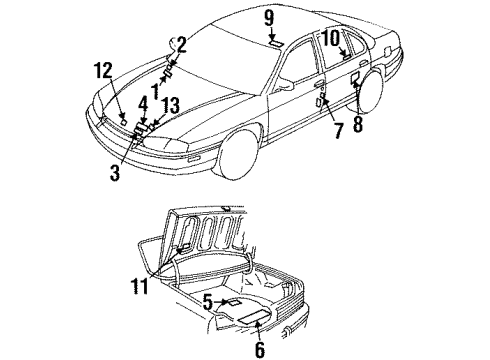 1998 Buick Skylark Information Labels Diagram