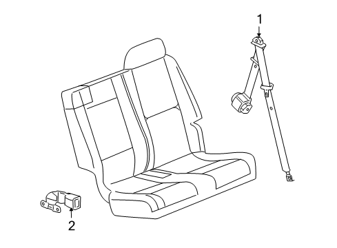 2012 Cadillac Escalade Rear Seat Belts Diagram 2 - Thumbnail