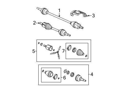 2004 Saturn Ion Axle Assembly, Front Passenger Side Diagram for 22729181