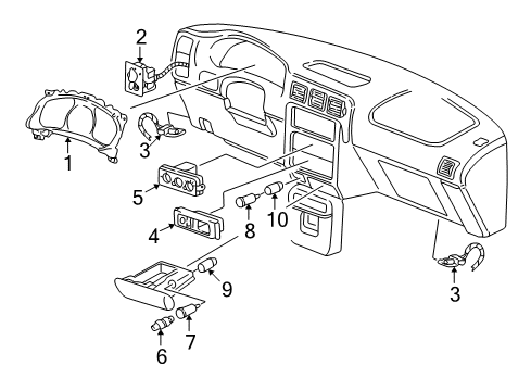 2001 Pontiac Montana Cluster & Switches Diagram