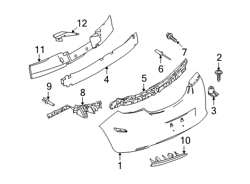 2008 Saturn Astra Reflector, Rear Passenger Side Diagram for 13252442