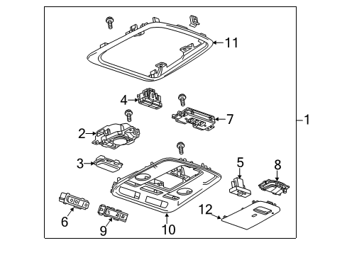 2015 Cadillac ELR Overhead Console Diagram
