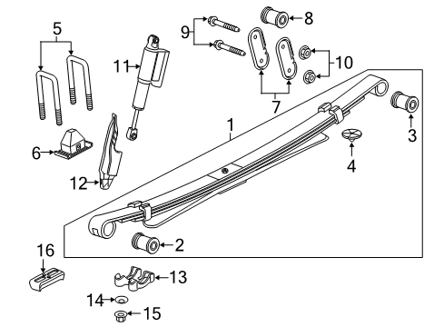 2020 Chevy Colorado Leaf Spring, Driver Side Diagram for 85106812