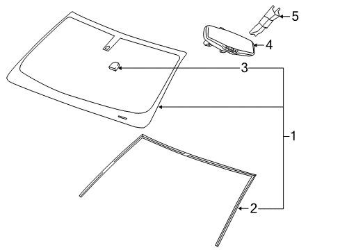 2017 Cadillac Escalade Windshield Glass Diagram