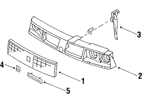 1985 Oldsmobile 98 Nameplate, Front Diagram for 22522280