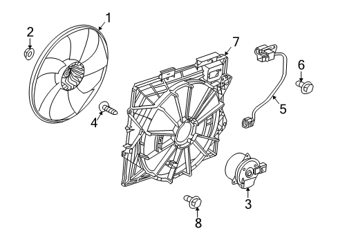 2009 Cadillac SRX Cooling System, Radiator, Water Pump, Cooling Fan Diagram 5 - Thumbnail