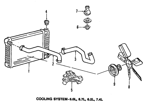 1995 GMC G2500 Thermostat Diagram for 12559337