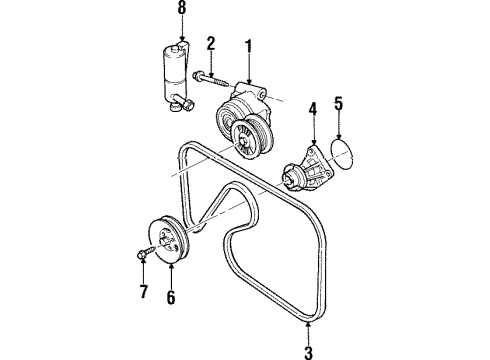 2000 Cadillac Catera Water Pump, Belts & Pulleys Diagram