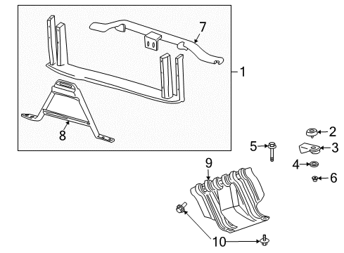 2007 Cadillac Escalade EXT Radiator Support Diagram