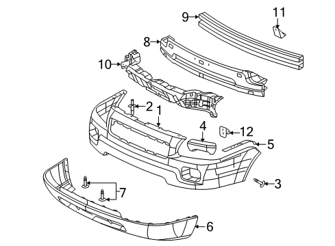 2006 Saturn Relay Front Bumper Diagram