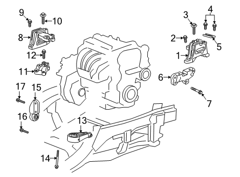 2020 GMC Terrain Motor Mount Diagram for 84884385