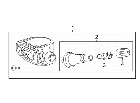 2022 Cadillac XT6 Tire Pressure Monitoring Diagram