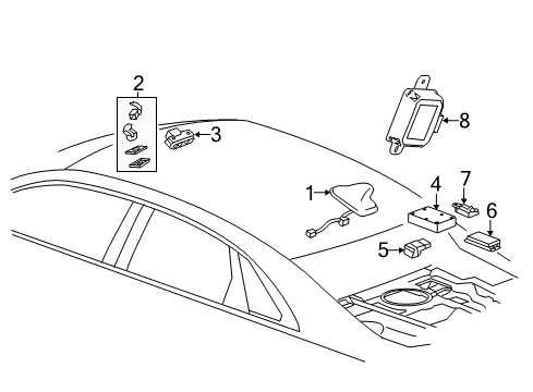 2013 Cadillac ATS Communication System Components Diagram