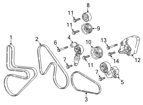 2018 Chevy Camaro Idler Pulley Diagram for 12666049