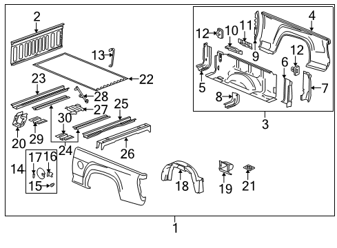 2004 GMC Canyon Floor Diagram for 15248025