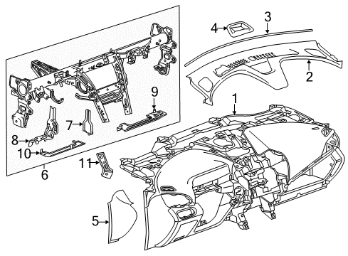 2019 Chevy Volt Reinforcement Beam Mount Bracket, Passenger Side Diagram for 23385643