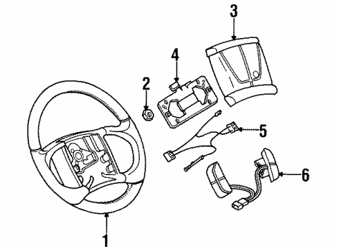 1999 Buick LeSabre Steering Wheel, Red Diagram for 16759012