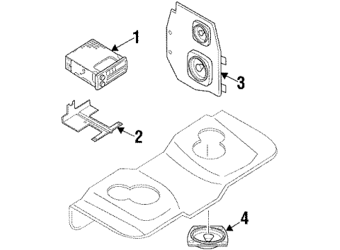 1998 Buick LeSabre Package Tray Speaker Diagram for 9367459