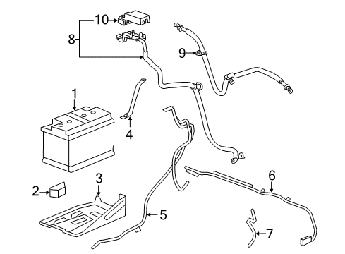 2013 Chevy Silverado 2500 HD Positive Cable Diagram for 22850354