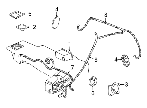 2001 GMC Sonoma Instrument Panel Speaker, Front Diagram for 16233365
