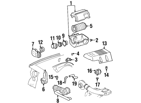 1997 GMC C2500 Suburban Emission Components Diagram