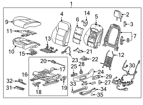 2020 GMC Acadia Module Bracket, Front Diagram for 84164502