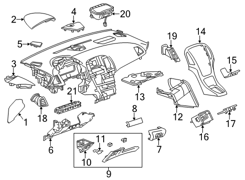 2013 Buick Verano Column Cover, Black, Lower Diagram for 22910324