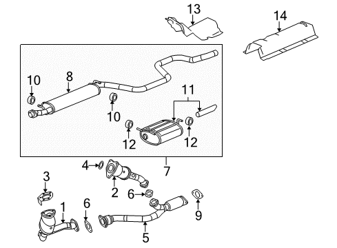 2008 Chevy Malibu Catalytic Converter Diagram for 15947642