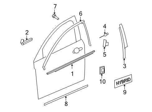 2008 Saturn Aura Nameplate, Front Diagram for 25798870
