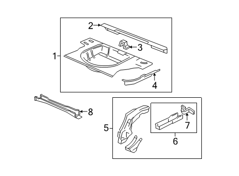 2004 Oldsmobile Alero Rear Body - Floor & Rails Diagram