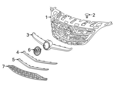 2017 Buick Cascada Grille & Components Diagram