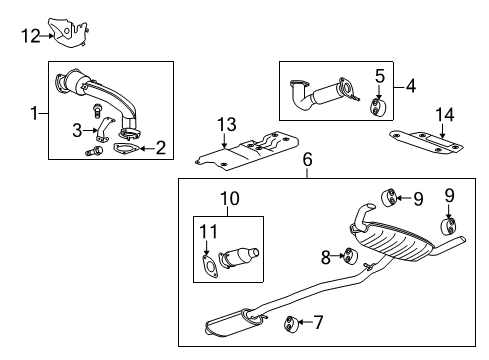 2010 Cadillac SRX Front Pipe Diagram for 19367572