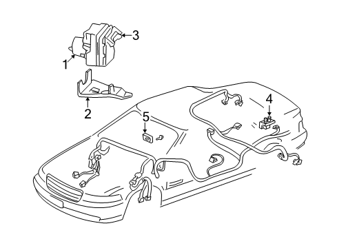 1998 Cadillac Seville Control Module Diagram for 19244923