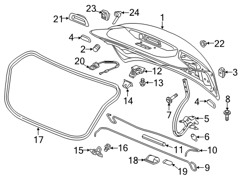 2018 Chevy Cruze Backup Lamp Assembly Nut Diagram for 11546446