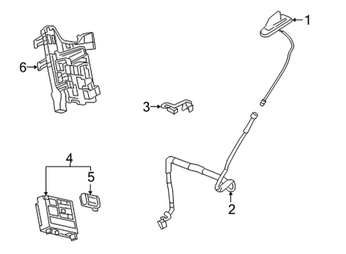 2021 Chevy Silverado 3500 HD Communication System Components Diagram
