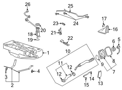 2004 Cadillac DeVille Fuel System Components Diagram