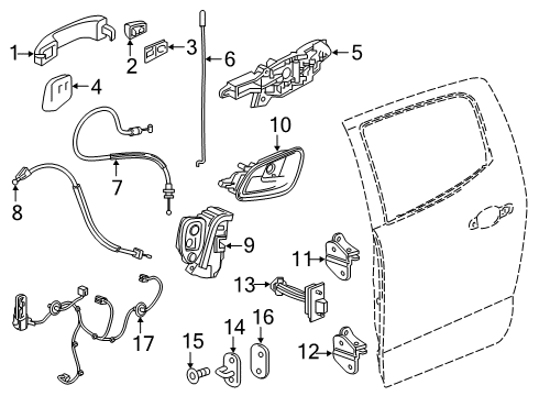 2016 GMC Canyon Rear Door Diagram 3 - Thumbnail