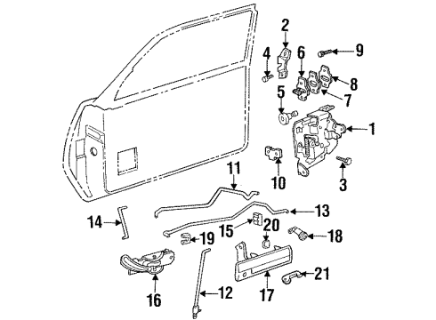 1992 Oldsmobile Achieva Window Regulator, Front Passenger Side Diagram for 16632438