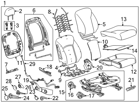 2015 Buick Verano Passenger Seat Components Diagram