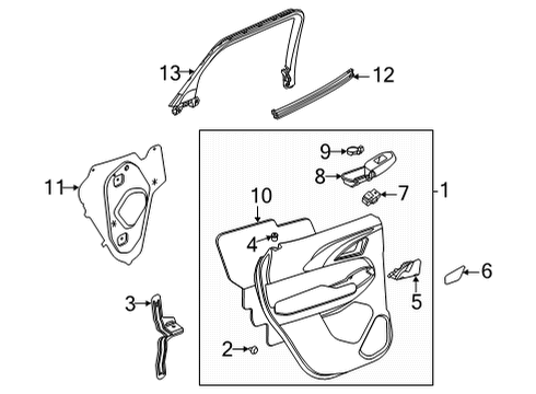 2023 Chevy Trailblazer Interior Trim - Rear Door Diagram