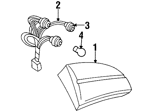 1995 Pontiac Bonneville Lens & Housing, Passenger Side Diagram for 5977646