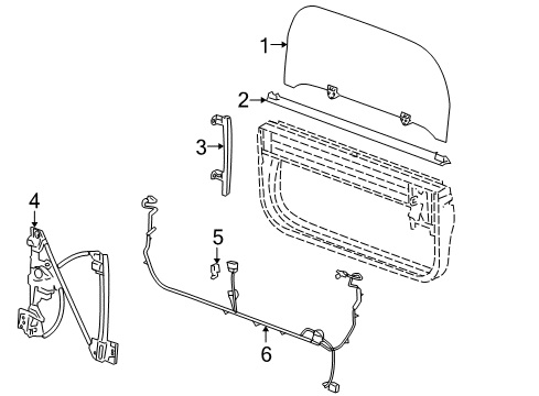 2004 GMC Envoy XUV Rear Body & Floor - Glass & Hardware Diagram