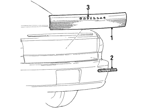 2001 Cadillac Catera Nameplate Diagram for 90541588