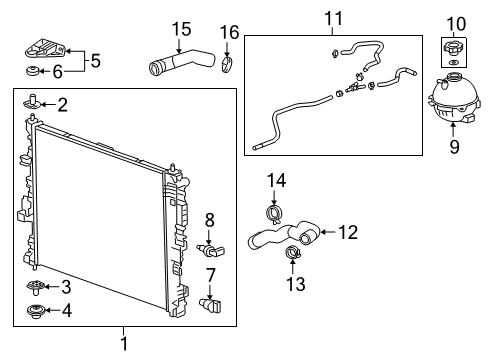 2024 Cadillac XT4 Radiator & Components Diagram 2 - Thumbnail