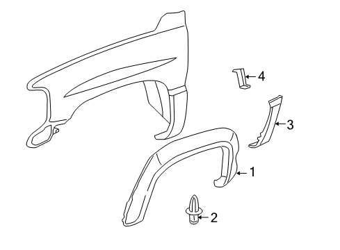 2001 GMC Sierra 3500 Exterior Trim - Fender Diagram