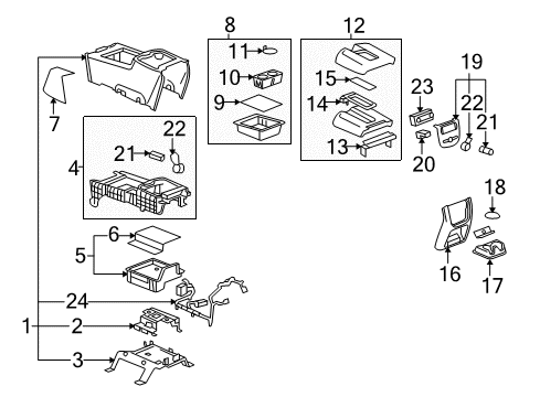 2013 GMC Yukon XL 2500 Center Console Diagram