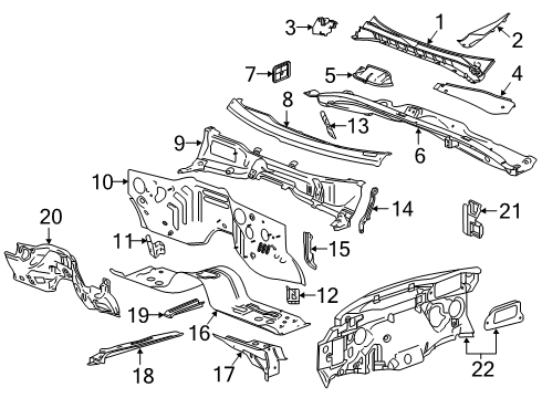 2020 Chevy Silverado 1500 Cab Cowl Diagram 3 - Thumbnail