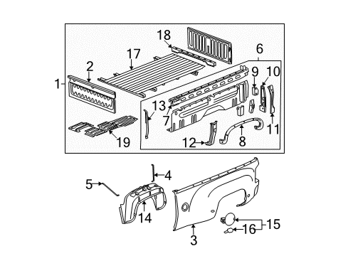 2007 GMC Sierra 3500 HD Liner Diagram for 19211661