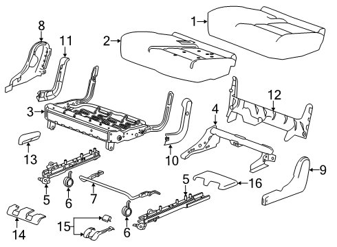 2023 Chevy Traverse Seat Cushion Pad, Rear Diagram for 84431905